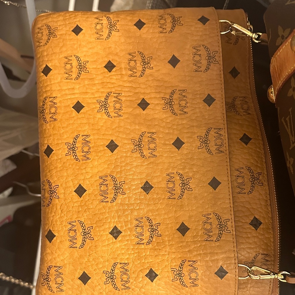 MCM Cognac Visetos Crossbody Bag